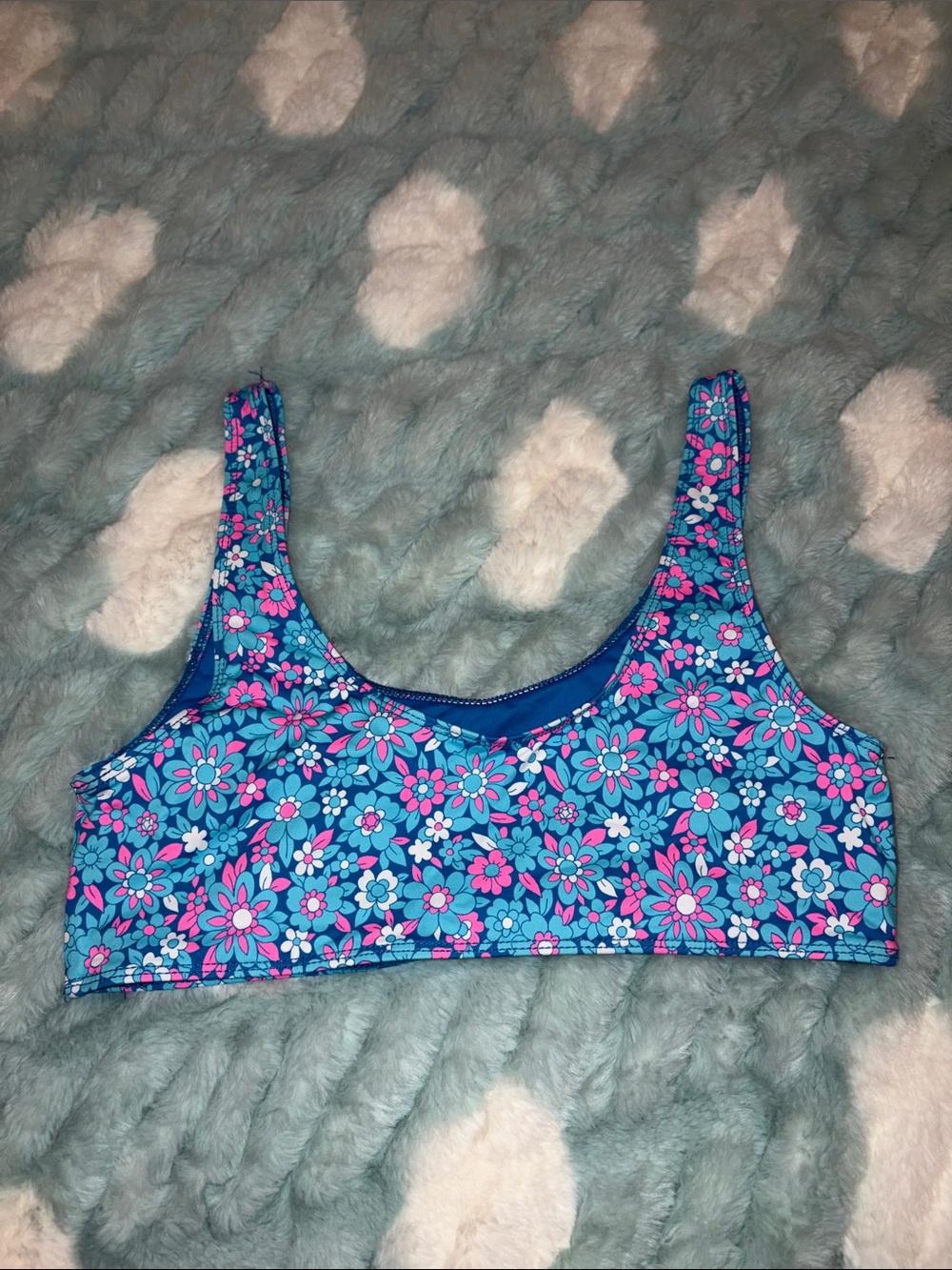 Frankie’s Bikinis Blue Pink Swim Top
